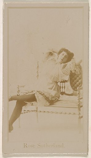 Miss Rose Sutherland, from the Actresses series (N245) issued by Kinney Brothers to promote Sweet Caporal Cigarettes