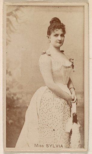 Miss Sylvia, from the Actresses series (N245) issued by Kinney Brothers to promote Sweet Caporal Cigarettes