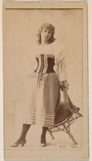 Alice Tack, from the Actresses series (N245) issued by Kinney Brothers to promote Sweet Caporal Cigarettes