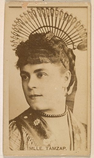 Mlle. Tamzap, from the Actresses series (N245) issued by Kinney Brothers to promote Sweet Caporal Cigarettes