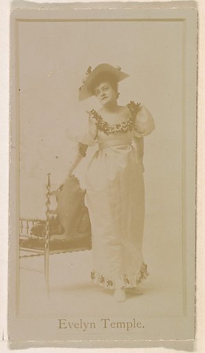 Evelyn Temple, from the Actresses series (N245) issued by Kinney Brothers to promote Sweet Caporal Cigarettes