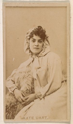 Kate Uart, from the Actresses series (N245) issued by Kinney Brothers to promote Sweet Caporal Cigarettes
