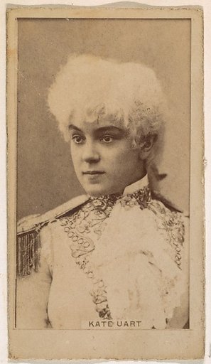 Kate Uart, from the Actresses series (N245) issued by Kinney Brothers to promote Sweet Caporal Cigarettes