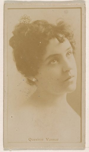 Queenie Vassar, from the Actresses series (N245) issued by Kinney Brothers to promote Sweet Caporal Cigarettes