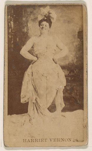 Harriet Vernon, from the Actresses series (N245) issued by Kinney Brothers to promote Sweet Caporal Cigarettes