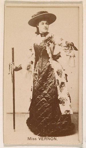Miss Vernon, from the Actresses series (N245) issued by Kinney Brothers to promote Sweet Caporal Cigarettes