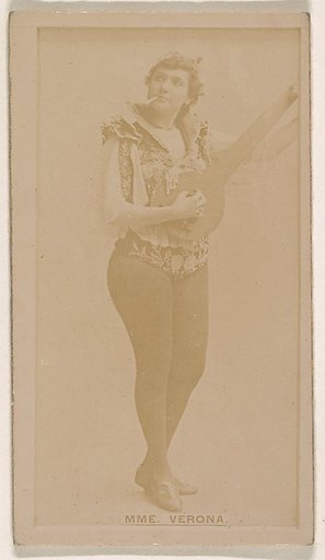 Mme. Verona, from the Actresses series (N245) issued by Kinney Brothers to promote Sweet Caporal Cigarettes