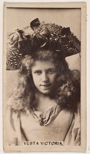 Vesta Victoria, from the Actresses series (N245) issued by Kinney Brothers to promote Sweet Caporal Cigarettes