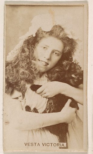 Vesta Victoria, from the Actresses series (N245) issued by Kinney Brothers to promote Sweet Caporal Cigarettes