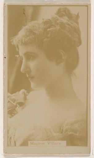 Mignon Villars, from the Actresses series (N245) issued by Kinney Brothers to promote Sweet Caporal Cigarettes