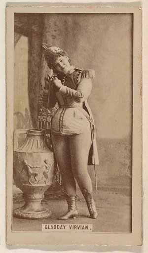 Gladday Virvian, from the Actresses series (N245) issued by Kinney Brothers to promote Sweet Caporal Cigarettes