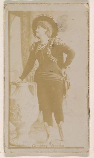 Gladday Virvian, from the Actresses series (N245) issued by Kinney Brothers to promote Sweet Caporal Cigarettes