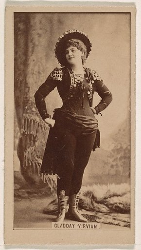 Gladday Virvian, from the Actresses series (N245) issued by Kinney Brothers to promote Sweet Caporal Cigarettes
