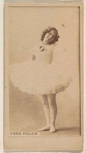 Anna Vislair, from the Actresses series (N245) issued by Kinney Brothers to promote Sweet Caporal Cigarettes