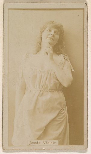 Jessie Vislair, from the Actresses series (N245) issued by Kinney Brothers to promote Sweet Caporal Cigarettes