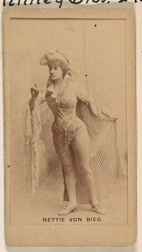 Nettie Von Bieg, from the Actresses series (N245) issued by Kinney Brothers to promote Sweet Caporal Cigarettes