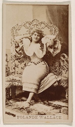 Yolande Wallace, from the Actresses series (N245) issued by Kinney Brothers to promote Sweet Caporal Cigarettes