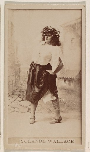 Yolande Wallace, from the Actresses series (N245) issued by Kinney Brothers to promote Sweet Caporal Cigarettes
