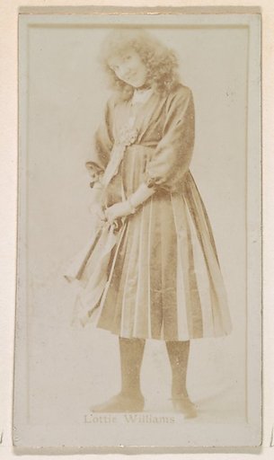 Lottie Williams, from the Actresses series (N245) issued by Kinney Brothers to promote Sweet Caporal Cigarettes