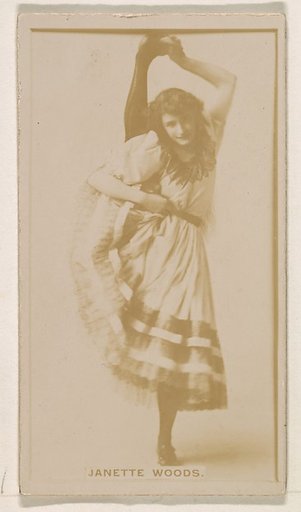 Janette Woods, from the Actresses series (N245) issued by Kinney Brothers to promote Sweet Caporal Cigarettes