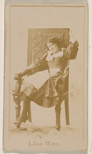 Lilian Wren, from the Actresses series (N245) issued by Kinney Brothers to promote Sweet Caporal Cigarettes