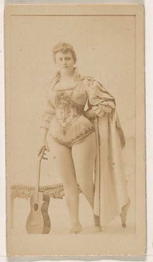 Actress with guitar, from the Actresses series (N245) issued by Kinney Brothers to promote Sweet Caporal Cigarettes