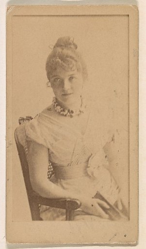 Seated actress, from the Actresses series (N245) issued by Kinney Brothers to promote Sweet Caporal Cigarettes
