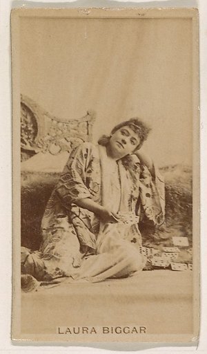 Laura Biggar, from the Actresses series (N245) issued by Kinney Brothers to promote Sweet Caporal Cigarettes