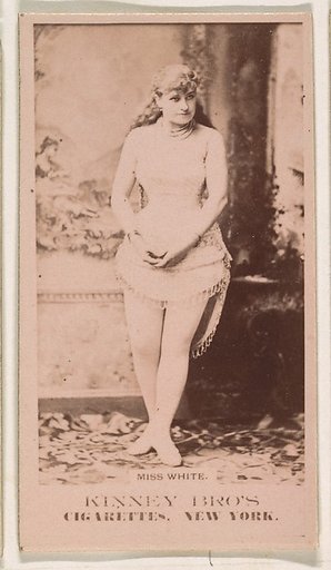 Miss White, from the Actresses series (N245) issued by Kinney Brothers to promote Sweet Caporal Cigarettes