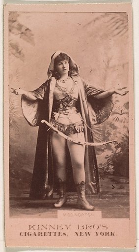 Miss Norton, from the Actresses series (N245) issued by Kinney Brothers to promote Sweet Caporal Cigarettes