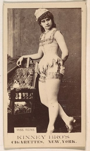 Miss Reins, from the Actresses series (N245) issued by Kinney Brothers to promote Sweet Caporal Cigarettes