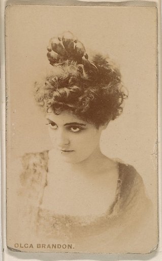 Olga Brandon, from the Actresses series (N246), Type 1, issued by Kinney Brothers to promote Sporting Extra Cigarettes