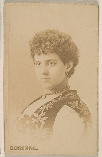 Miss Corinne, from the Actresses series (N246), Type 1, issued by Kinney Brothers to promote Sporting Extra Cigarettes