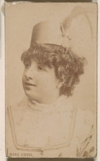 Marie Jennoe, from the Actresses series (N246), Type 1, issued by Kinney Brothers to promote Sporting Extra Cigarettes