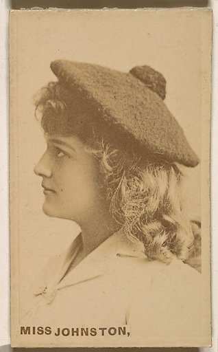 Miss Johnston, from the Actresses series (N246), Type 1, issued by Kinney Brothers to promote Sporting Extra Cigarettes