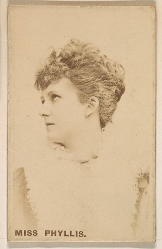 Miss Phyllis, from the Actresses series (N246), Type 1, issued by Kinney Brothers to promote Sporting Extra Cigarettes