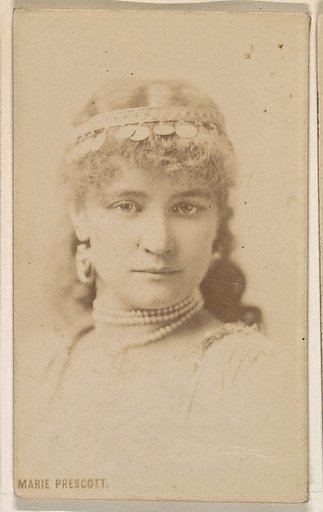 Marie Prescott, from the Actresses series (N246), Type 1, issued by Kinney Brothers to promote Sporting Extra Cigarettes