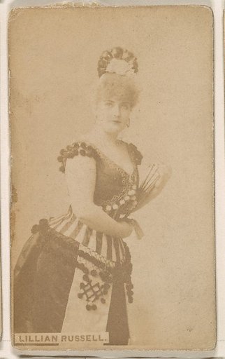 Lillian Russell, from the Actresses series (N246), Type 1, issued by Kinney Brothers to promote Sporting Extra Cigarettes