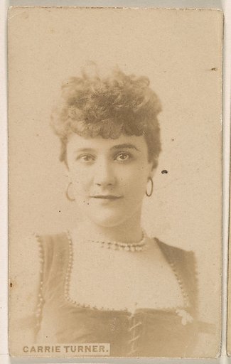 Carrie Turner, from the Actresses series (N246), Type 1, issued by Kinney Brothers to promote Sporting Extra Cigarettes