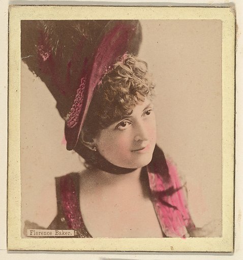 Florence Baker, from the Actresses series (N246), Type 2, issued by Kinney Brothers to promote Sporting Extra Cigarettes