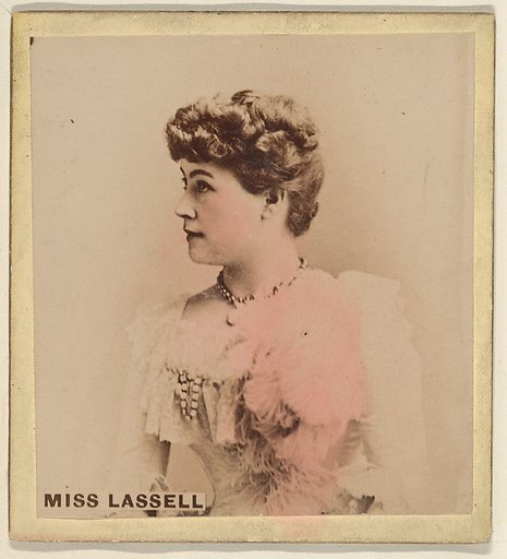 Miss Lassell, from the Actresses series (N246), Type 2, issued by Kinney Brothers to promote Sporting Extra Cigarettes