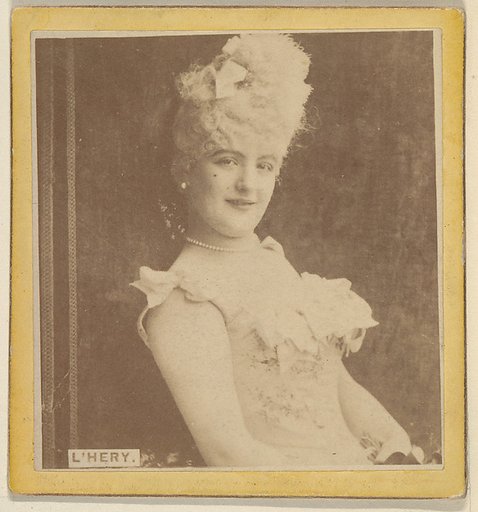 Miss L'Hery, from the Actresses series (N246), Type 2, issued by Kinney Brothers to promote Sporting Extra Cigarettes