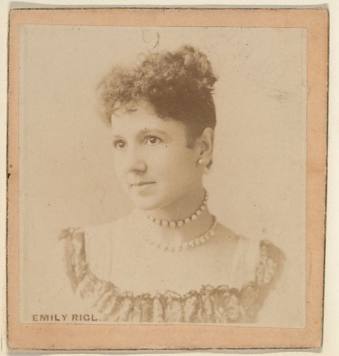 Emily Rigl, from the Actresses series (N246), Type 2, issued by Kinney Brothers to promote Sporting Extra Cigarettes
