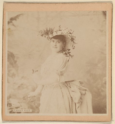 Fanny Rice, from the Actresses series (N246), Type 2, issued by Kinney Brothers to promote Sporting Extra Cigarettes