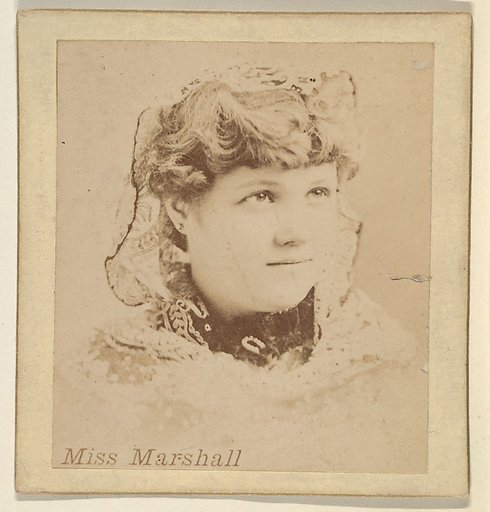 Miss Marshall, from the Actresses series (N246), Type 2, issued by Kinney Brothers to promote Sporting Extra Cigarettes