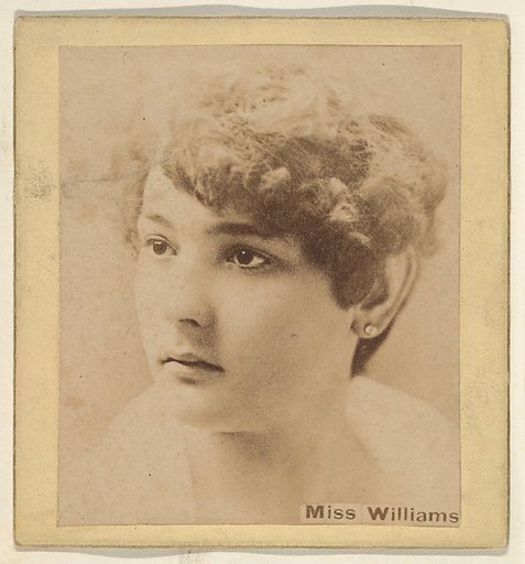 Miss Williams, from the Actresses series (N246), Type 2, issued by Kinney Brothers to promote Sporting Extra Cigarettes