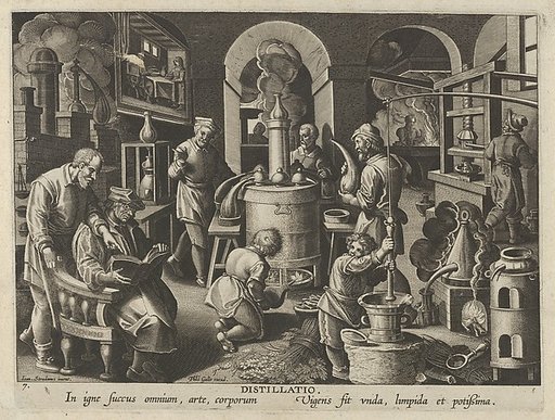 New Inventions of Modern Times [Nova Reperta], The Invention of Distillation, plate 7