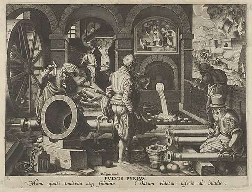 New Inventions of Modern Times [Nova Reperta], The Invention of Gunpowder, plate 3