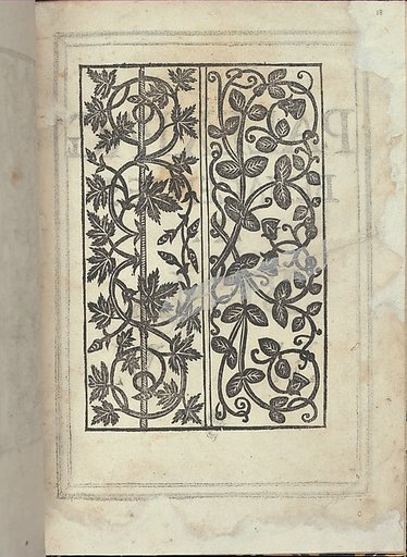 Libro quarto. De rechami per elquale se impara in diuersi modi lordine e il modo de recamare...Opera noua, page 18 (recto)