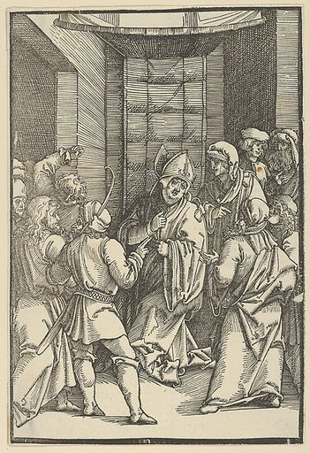 Christ before Caiaphas, from Speculum passionis domini nostri Ihesu Christi